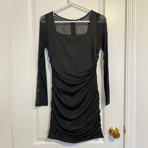 Elegant Black Ruched Dress